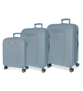 Movom Ensemble de valises rigides Riga 55-70-80cm bleu