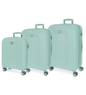 Movom Riga Hard Suitcases Set 55-70-80cm turquoise