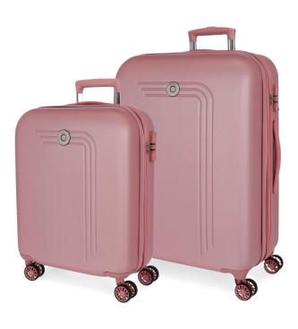 Movom Riga hard suitcase set 55-70cm pink
