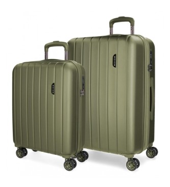 Movom Wood 55-65cm green suitcase set