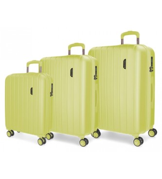 Movom Houten koffer set 55 -70 - 80 groen