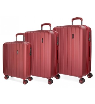 Movom Set valigie rigide Movom Wood 55 - 68 - 78 rosse