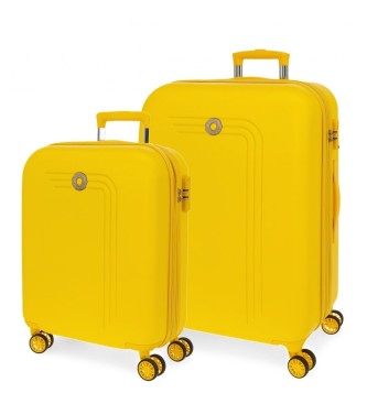 Movom Riga Yellow 55-70cm Expandable Rigid Case Set Riga Yellow