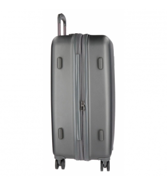 Movom Grande valise Movom Wood rigide Anthracite -49x70x28cm