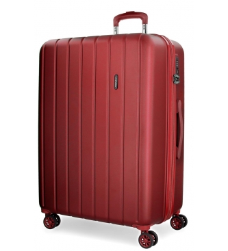 Movom Grande valise Movom Wood rigide Rouge -52x75x33cm-