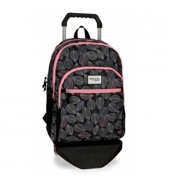 Movom Sac  dos  double compartiment avec trolley Movom Leaves Coral -33x46x17cm