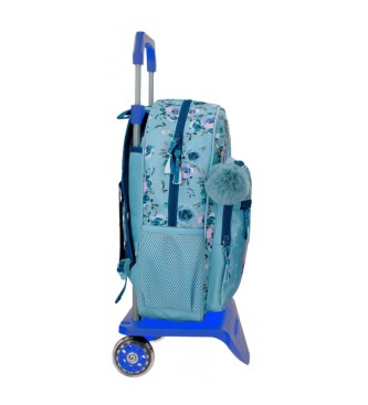 Joumma Bags Movom Wild Flowers backpack with trolley blue -30x38x12cm