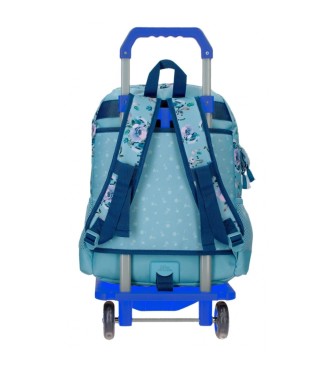 Joumma Bags Movom Wild Flowers Rucksack mit Trolley blau -31x42x13xm
