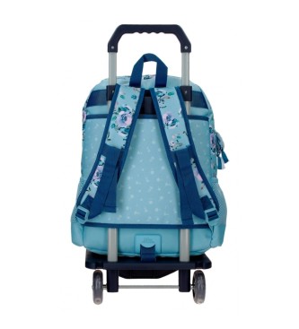 Joumma Bags Movom Wild Flowers backpack with trolley blue -31x42x13xm