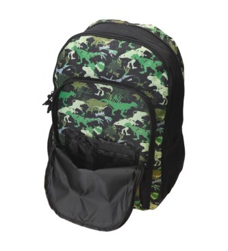 Movom Movom Raptors mochila escolar de dois compartimentos preta