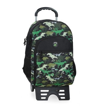 Movom Movom Raptors two compartment school backpack with trolley black