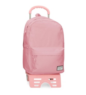Movom Movom Always on the move 44 cm pink school backpack with trolley pink