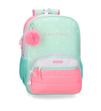 Movom Movom La vita  Bella 42 cm turquoise school backpack, can be adapted to trolley