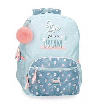 Movom Movom Live your dreams 42 cm trolley attachable school backpack turquoise blue