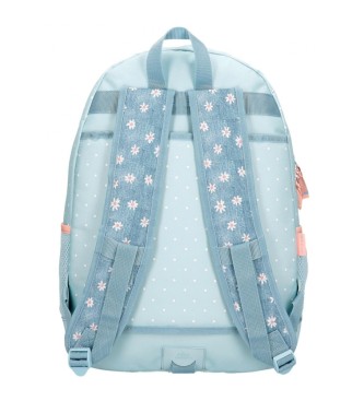 Movom Movom Live your dreams school backpack two compartments adaptable to trolley turquoise blue