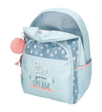 Movom Movom Live your dreams sac  dos scolaire deux compartiments adaptable au trolley bleu turquoise