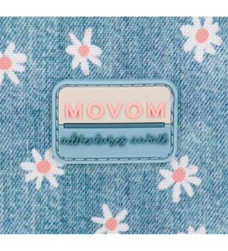 Movom Mochila escolar Movom Live your dreams dos compartimentos con carro azul turquesa