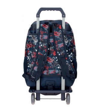 Movom Movom Free time school backpack with trolley 46 cm navy blue