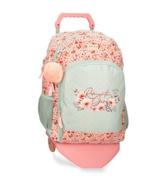Joumma Bags Movom Romantic Girl sac  dos scolaire  deux compartiments avec trolley vert -33x46x17cm
