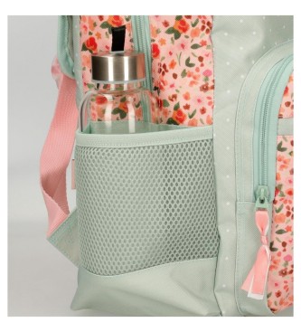 Joumma Bags Movom Romantic Girl dois compartimentos mochila escolar com trolley verde -33x46x17cm