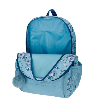 Joumma Bags Movom Wild Flowers two compartments school backpack with trolley blue -33x46x17cm