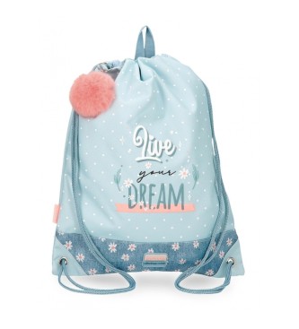 Movom Movom Live your dreams backpack bag turquoise blue