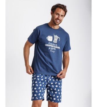 Aznar Innova Pijamas de manga curta Acorda Marinha