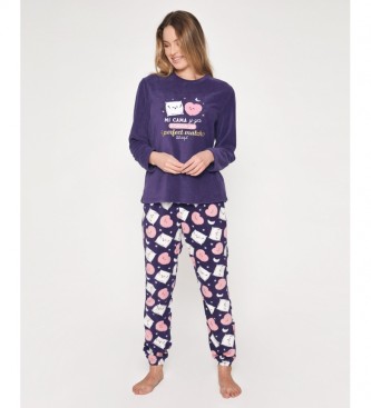 Aznar Innova My Bed and Me Pijama quente de manga comprida lilás