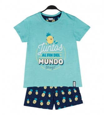 Aznar Innova MR WONDERFUL Pia Pyjama  manches courtes turquoise