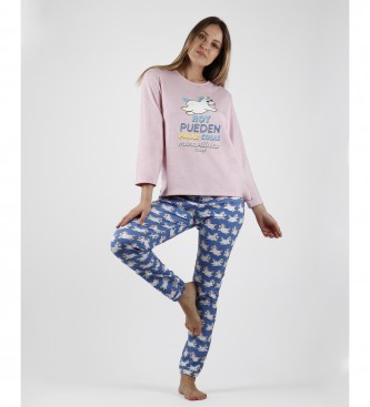 Aznar Innova Unicórnio Pijamas rosa, azul
