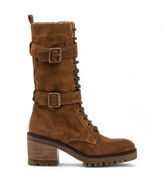 Mustang Botas de couro castanho Hill