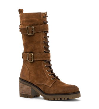 Mustang Bottes en cuir pour colline marron