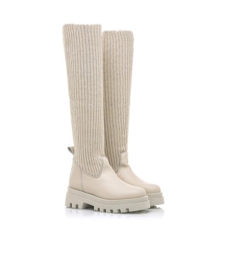 Mustang Beige Kelly Casual Stiefel - Hhe Absatz 5,5cm 