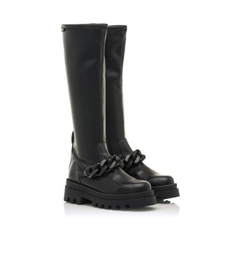 Mustang Casual Kellyn Leather Boot Black - altura do calcanhar 5,5cm