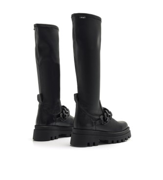 Mustang Casual Kellyn Black leather boot - Heel height 5.5cm
