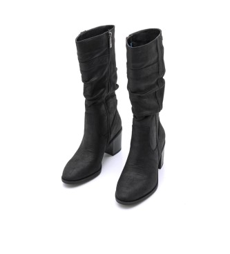 Mustang Casual MIRIANA black boots -Heel height 7cm