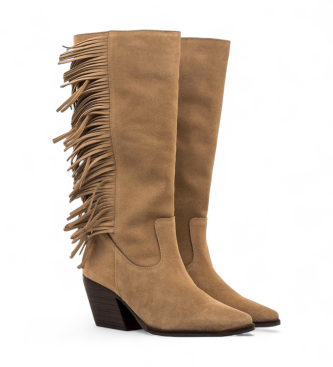 MTNG Beżowe skórzane buty Missouri