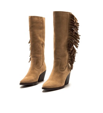 MTNG Beżowe skórzane buty Missouri