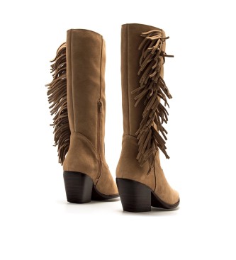 MTNG Beżowe skórzane buty Missouri