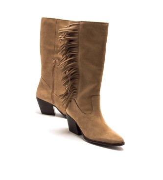 MTNG Beżowe skórzane buty Missouri