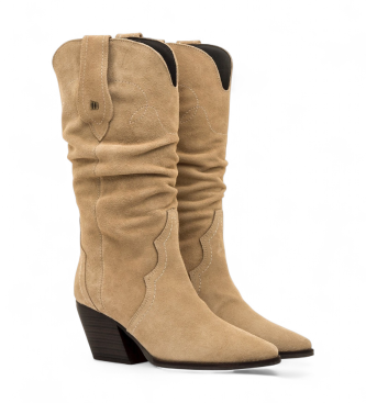 MTNG Beżowe skórzane buty Missouri