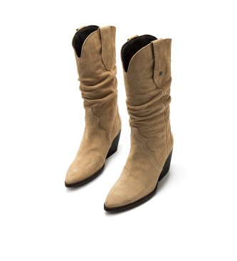 MTNG Beżowe skórzane buty Missouri