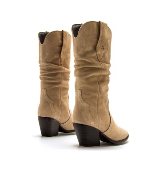 MTNG Beżowe skórzane buty Missouri