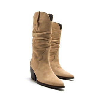 MTNG Beżowe skórzane buty Missouri