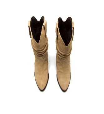 MTNG Beżowe skórzane buty Missouri