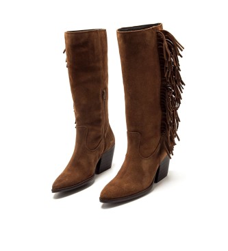 MTNG Brązowe skórzane buty Missouri