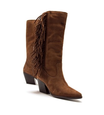 MTNG Brązowe skórzane buty Missouri