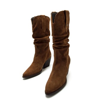 MTNG Brązowe skórzane buty Missouri