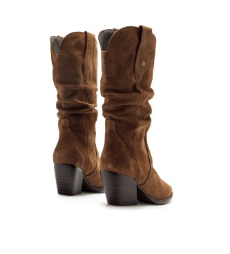 MTNG Brązowe skórzane buty Missouri