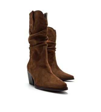 MTNG Brązowe skórzane buty Missouri